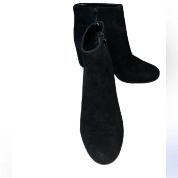 Your basic black, suede, smaller heeled bootie but NOT! - Picture 2 of 7